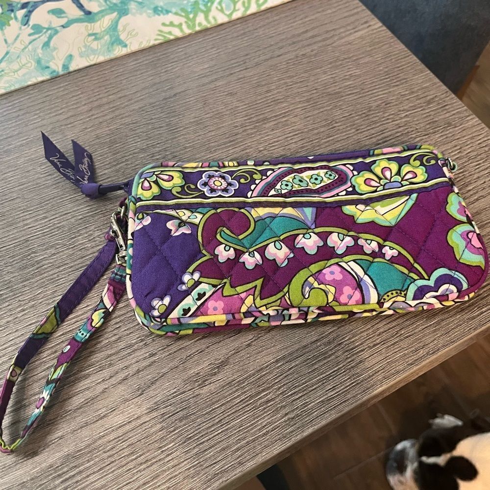Vera Bradley purple floral cloth wristlet